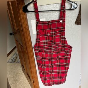 Plaid Overalls/Dress (Size S)
